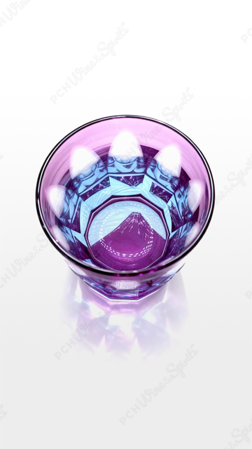 Shiina Kiriko Edo Kiriko Fuji Mountain Medium Size, a traditional Japanese cut-glass craft
