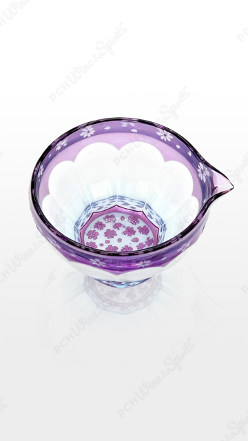 Shiina Kiriko Edo Kiriko Sakura Sake Decanter, a traditional Japanese cut-glass craft
