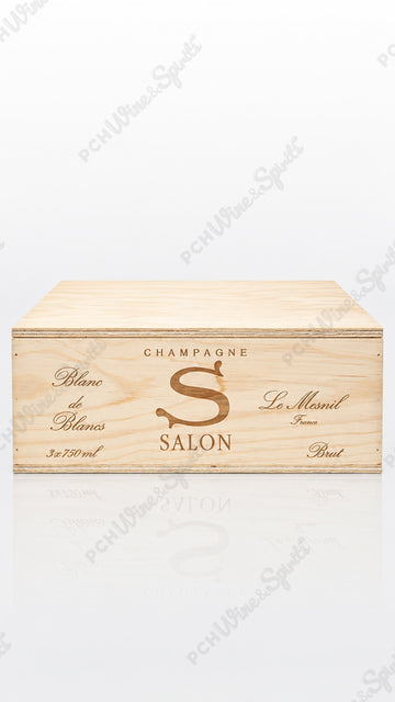 Salon Le Mesnil Blanc de Blancs Brut Champagne, 2012 wood case 3 bottles